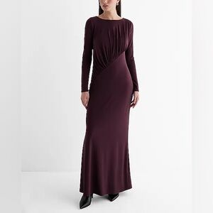 Express Deep Purple Long Sleeve Dress